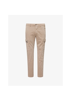 Mens Replay Jaan Flap-Pocket Tapered-Leg Stretch-Cotton Trousers