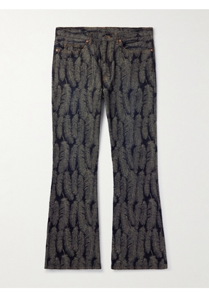 KAPITAL - Magpie Slim-Fit Flared Jacquard Jeans - Men - Blue - UK/US 38