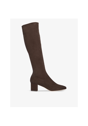 Womens LK Bennett Eldon Block-Heel Suede Knee-High Boots