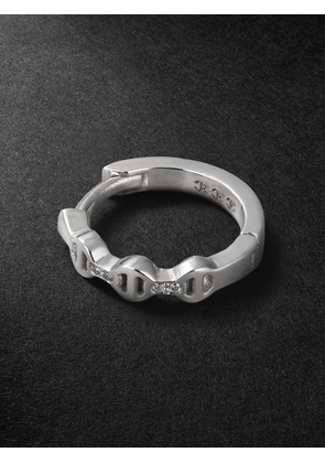 HOORSENBUHS - 18-Karat White Gold Diamond Single Hoop Earring - Men - Silver