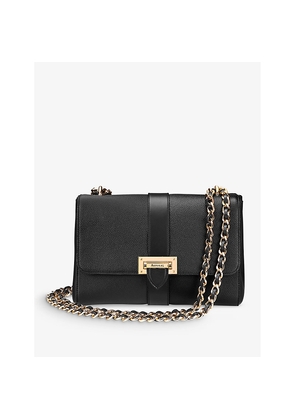 Womens Aspinal Of London Lottie Logo-Engraved Leather Shoulder Bag