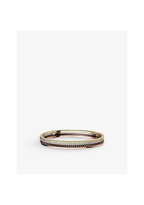 Mens Boucheron Quatre Classique Small Pvd-Coated 18ct Yellow, White and Pink Gold and 0.78ct Brilliant-Cut Diamond Bangle