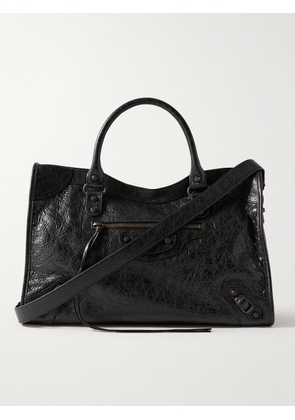 Balenciaga - Le City Medium Arena Textured-Leather Tote Bag - Men - Black