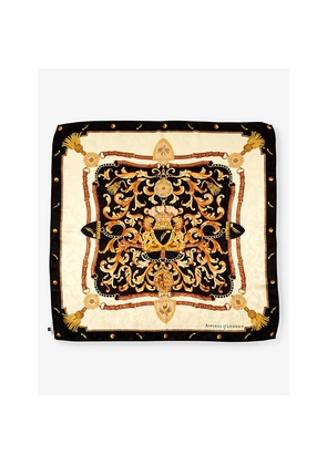 Womens Aspinal Of London Signature Graphic-Print Silk Scarf