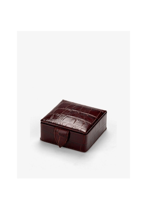 Aspinal Of London Croc-Embossed Leather Stud Box