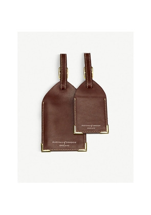 Aspinal Of London Logo-Print Leather Luggage Tag Set Of Two