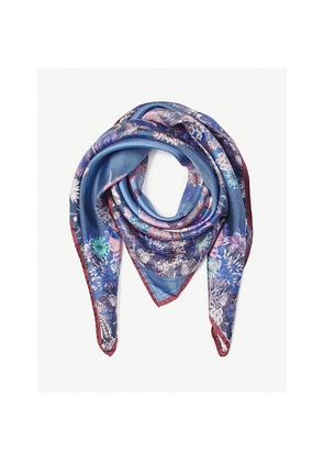 Womens Aspinal Of London Ombre 'A' Floral-Print Silk Scarf