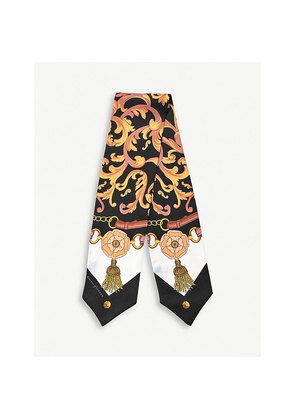 Womens Aspinal Of London Signature Graphic-Print Silk Scarf
