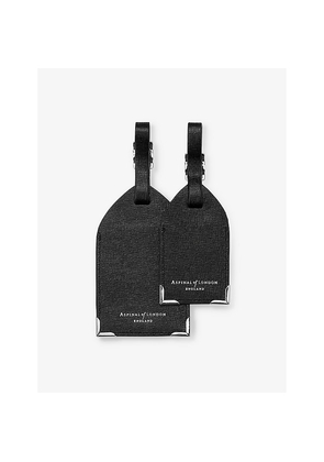 Aspinal Of London Logo-Print Leather Luggage Tag Set Of Two