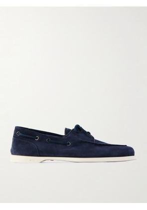 John Lobb - Foil Suede Boat Shoes - Men - Blue - UK 6