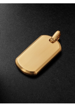 David Yurman - Chevron Tag Brushed 18-Karat Gold Pendant - Men - Gold
