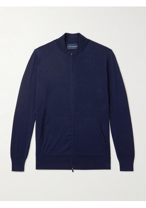 Thom Sweeney - Cotton and Cashmere-Blend Bomber Jacket - Men - Blue - XS