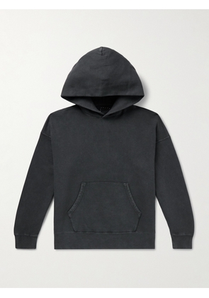 Visvim - Jumbo Garment-Dyed Cotton-Blend Jersey Hoodie - Men - Black - 1