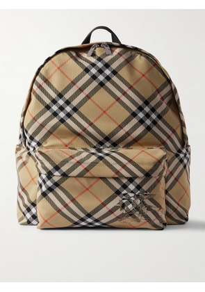 Burberry - Checked Coated-Canvas Backpack - Men - Brown