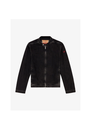 Mens Diesel Glory Logo-Embordered Denim Jacket