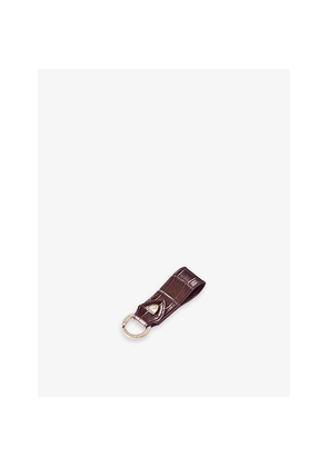 Mens Aspinal Of London Croc-Embossed Leather Loop Keyring
