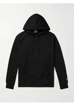 Carhartt WIP - Chase Logo-Embroidered Cotton-Blend Jersey Hoodie - Men - Black - XS