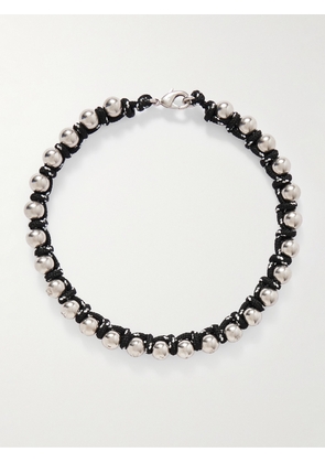 Balenciaga - Malibu Recycled Silver-Tone and Cord Choker - Men - Silver - M
