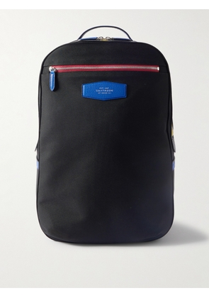 Smythson - Norton Leather-Trimmed ECONYL® Backpack - Men - Black