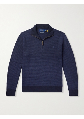 Polo Ralph Lauren - Logo-Embroidered Merino Wool Half-Zip Sweater - Men - Blue - S