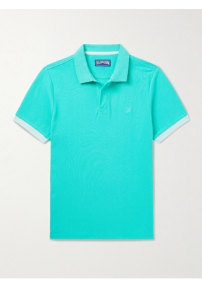 Vilebrequin - Slim-Fit Logo-Embroidered Organic Cotton-Piqué Polo Shirt - Men - Blue - S