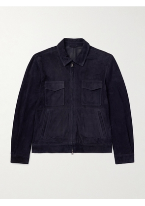 Thom Sweeney - Suede Bomber Jacket - Men - Blue - S