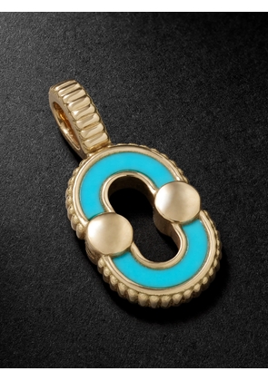 Viltier - Magnetic 18-Karat Gold, Turquoise and Mother-of-Pearl Pendant - Men - Gold