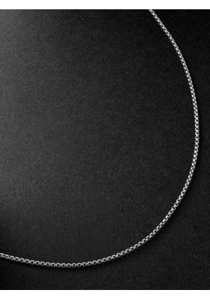 Alex Moss New York - 22-inch 14-Karat White Gold Box Chain Necklace - Men - Silver