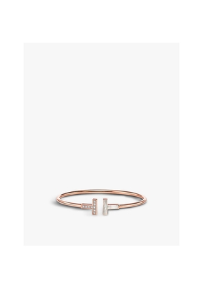 Tiffany & Co Tiffany T Wire 18ct Rose-Gold, 0.11ct Diamond and Mother-Of-Pearl Bracelet