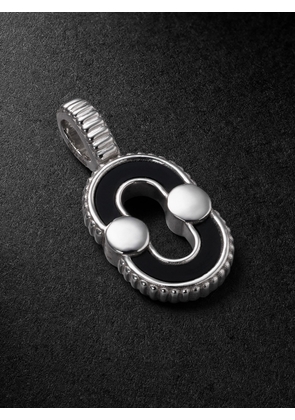 Viltier - Magnetic 18-Karat White Gold, Onyx and Mother-of-Pearl Pendant - Men - Silver