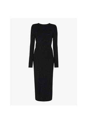 Womens Whistles Annie Metallic Stretch-Woven Midi Dress