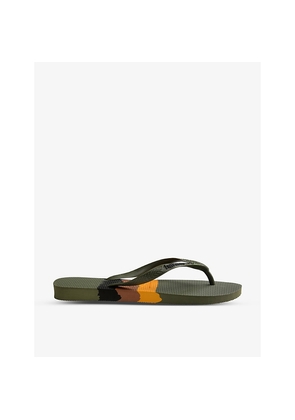 Womens Havaianas Basil-Flag Rubber Flip-Flops