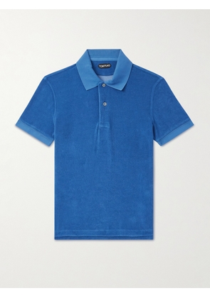 TOM FORD - Cotton-Blend Terry Polo Shirt - Men - Blue - IT 44