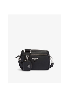 Mens Prada Brand-Plaque Saffiano Leather Shoulder Bag