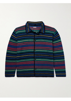 BODE - Riverbank Striped Crocheted Cotton Shirt - Men - Blue - S