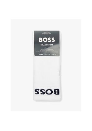 Mens Boss Branded Pack Of Two Cotton-Blend Socks