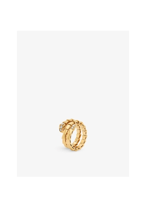 Bvlgari Serpenti Viper 18ct Yellow-Gold and 0.1ct Round-Cut Diamond Ring