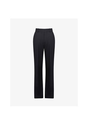 Womens Reiss Haisley Flared-Leg Mid-Rise Stretch Wool-Blend Trousers