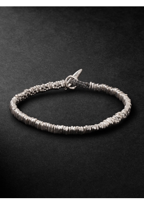 MAOR - Meander Cord and Sterling Silver Beaded Bracelet - Men - Silver - M
