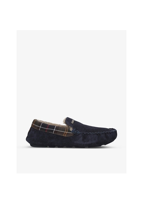 Mens Barbour Monty Faux Shearling-Lined Tartan Slippers