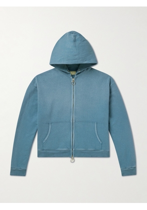 KAPITAL - Garment-Dyed Cotton-Jersey Hoodie - Men - Blue - 2