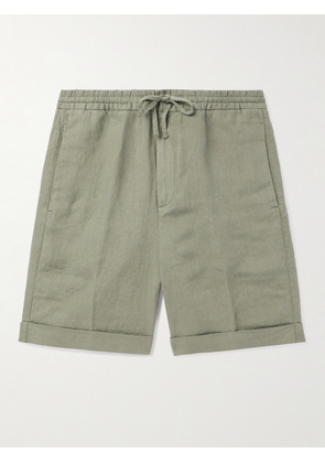 Canali - Straight-Leg Linen Drawstring Shorts - Men - Green - IT 46