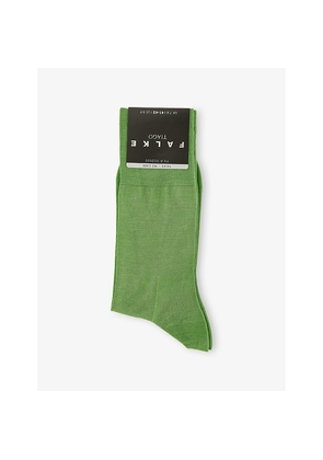 Mens Falke Mid-Calf Cotton-Blend Knitted Socks