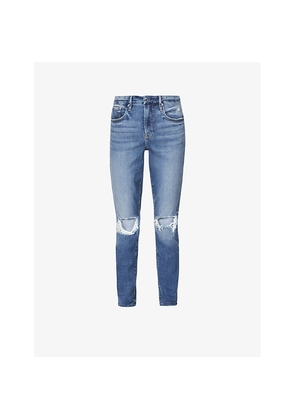 Womens Good American Good Legs Crop Skinny High-Rise Stretch-Denim Jeans