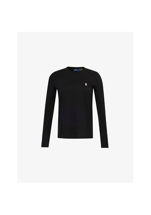 Womens Polo Ralph Lauren Logo-Embroidery Long-Sleeve Cotton-Jersey T-Shirt