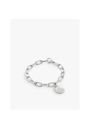Womens Monica Vinader Id Oval Charm Sterling-Silver Bracelet