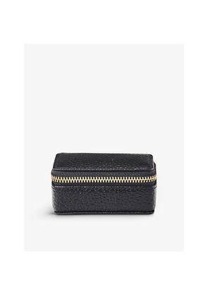 Aspinal Of London Travel Small Logo-Print Grained-Leather Jewellery Case