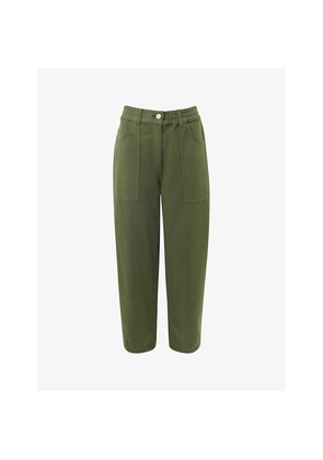 Womens Whistles Tessa Regular-Fit High-Rise Stretch-Cotton Trousers