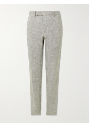 Mr P. - Phillip Straight-Leg Prince of Wales Checked Linen Suit Trousers - Men - Gray - 28