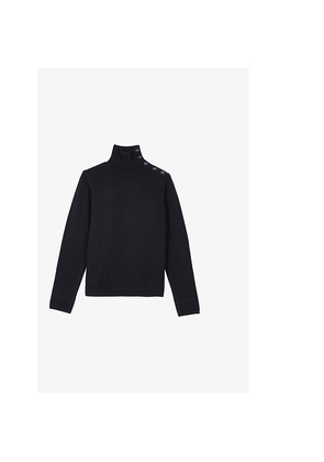 Womens The Kooples High-Neck Knitted Wool Jumper